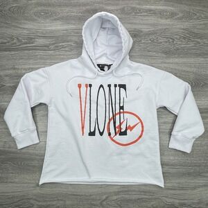 VLONE Fragment Staple Hoodie Mens Medium White Orange Streetwear Urban Hip Hop